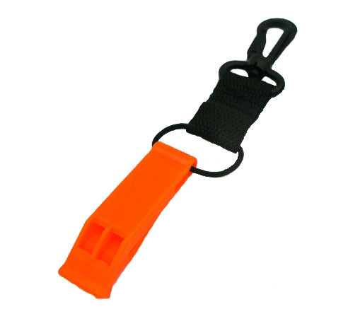 Storm Scuba Divers Safety Whistle With Clip - Orange