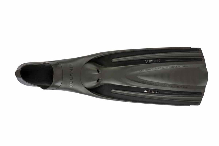Oceanic Viper Full Foot Fin - Black/Titanium, X-Small 4.5-5.5